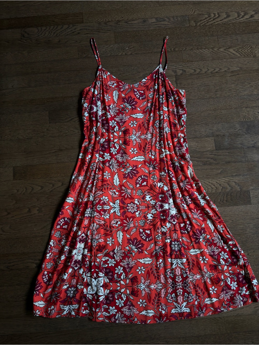 Old Navy Red Floral Slip Dress